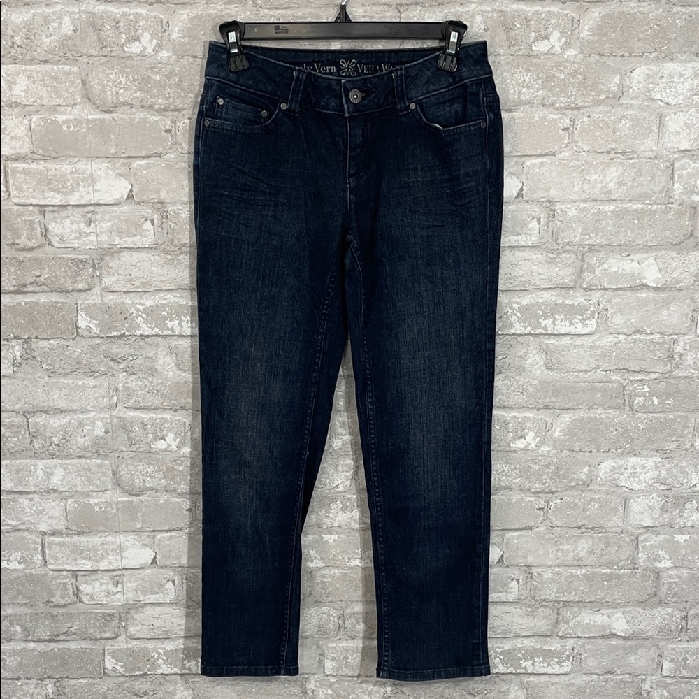 Vera Wang Midnight Blue Straight Leg cropped Jeans